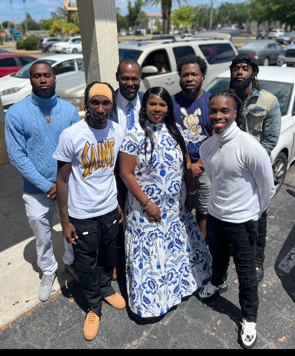 Members of See His Face Ministries standing together outside after a Sunday service